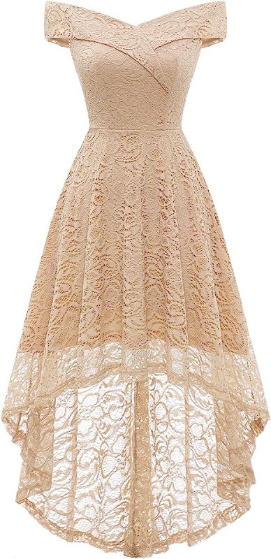 Photo 1 of HomRain Women's Elegant Floral Lace Dress Off The Shoulder High Low Hem Dresses for Wedding for Cocktail for Party, SIZE 3XL 