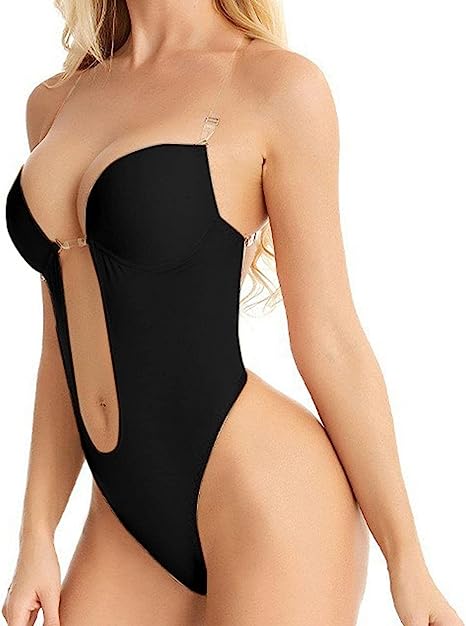 Photo 1 of Backless Bra Bodysuit for Women U Plunge Body Shaper Seamless Thong Full Bodysuits Shapewear Tummy Control, SIZE XL 