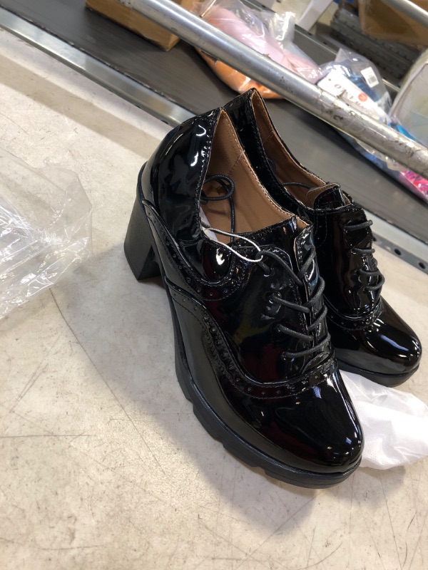 Photo 1 of Chunky Heel Platform Ankle Booties Lace Up Vintage Oxfords Shoes, SIZE 7.5 