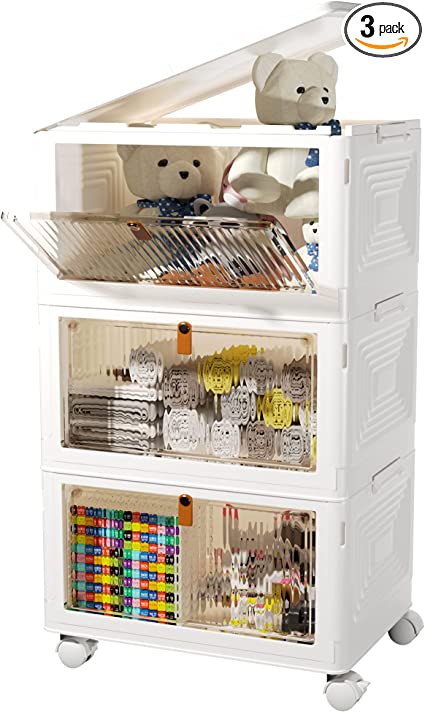 Photo 1 of 23QT PLASTIC STORAGE BINS ORGANIZER 3 TIER
