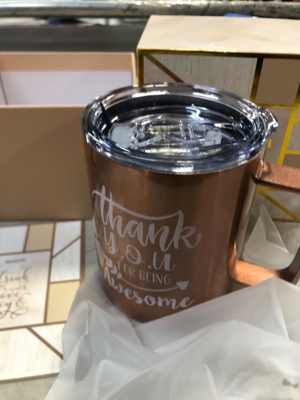 Photo 2 of  Thank You Gifts for Women, Thank You for Being Awesome Stainless Steel Insulated Coffee Mug, Appreciation Christmas Birthday Gifts for Coworker Teacher Friends Employee Her(12oz, Rose Gold)