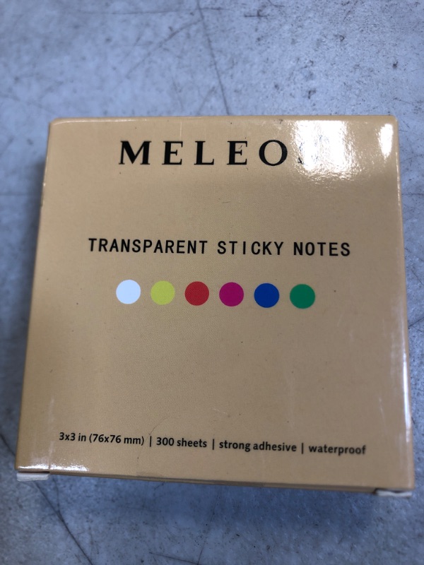 Photo 3 of MELEOS Transparent Sticky Notes 3x3 Inches (6-Pads/300 Sheets) See Through Sticky Notes | Easy Post Translucent Notes | Bright Colors Self Stick Pads