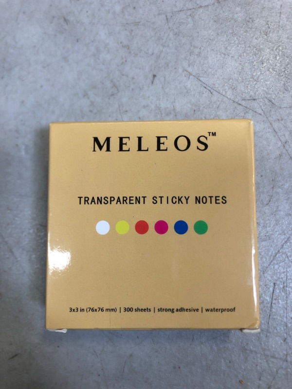 Photo 3 of MELEOS Transparent Sticky Notes 3x3 Inches (6-Pads/300 Sheets) See Through Sticky Notes | Easy Post Translucent Notes | Bright Colors Self Stick Pads