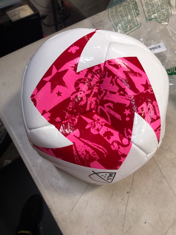Photo 2 of adidas Unisex-Adult MLS Club Soccer Ball 5 WHITE,RED,SOPINK