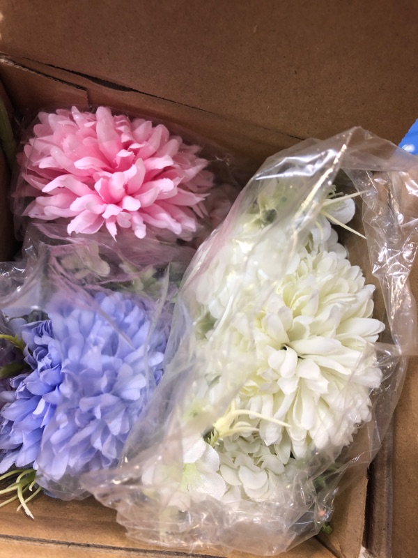 Photo 2 of Artifical Bouquet Flowers Silk Hydrangea Fake Flowers 6 Faux Flowers Bulk Inddor Outdoor for Bridal Shower Wedding Home Party Centerpiece Table Living Room Decorations