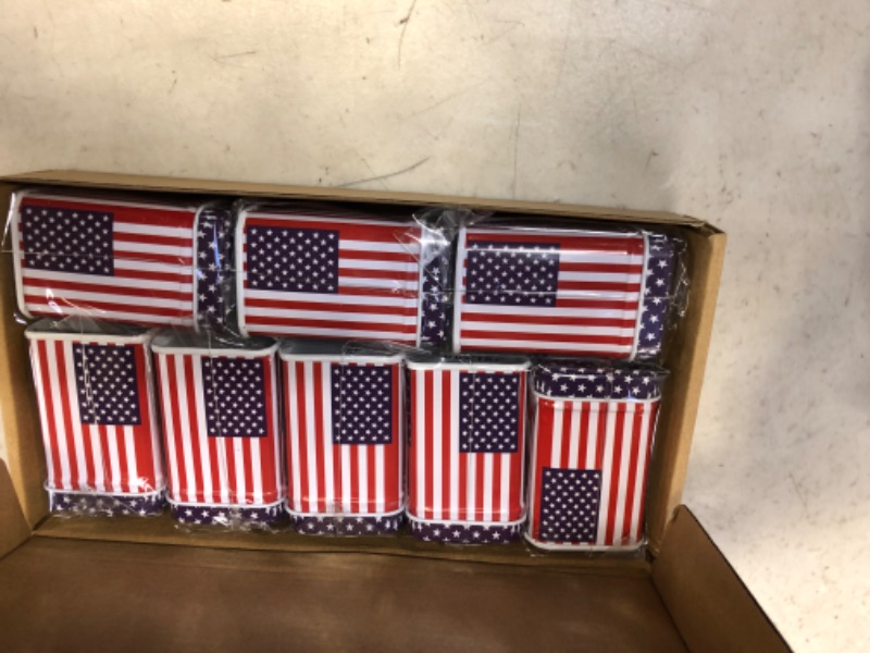 Photo 1 of 8 pieces of patriotic tins