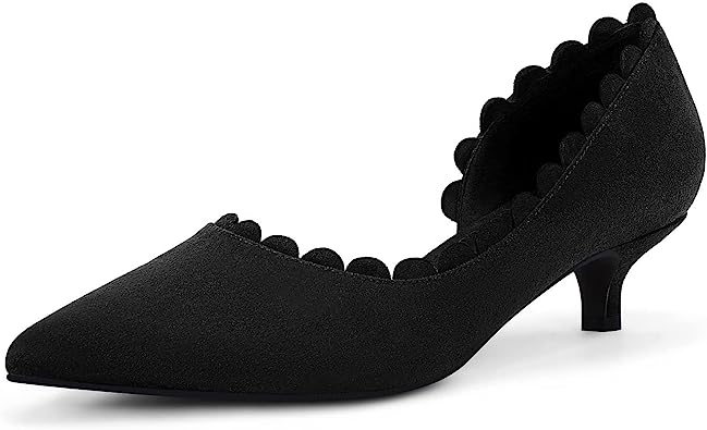 Photo 1 of 
Dellyerishop Womens Low Kitten Heels Pumps Closed Pointed Toe Slip on Dress Wedding Party D'Orsay Shoes  9