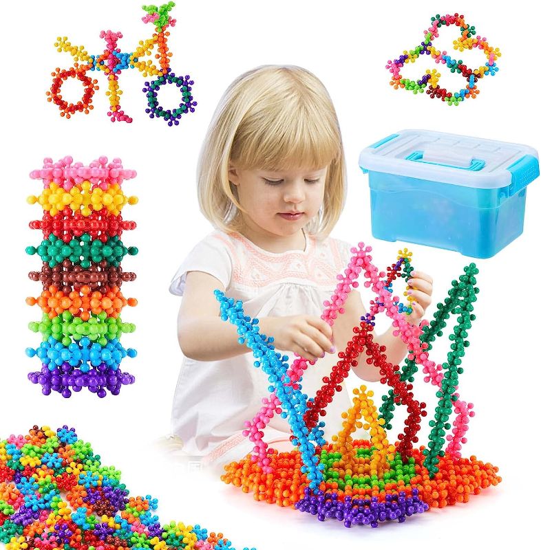 Photo 1 of Jesslynne Building Blocks Stem Kids Toys- Educational Sensory Toy Set Interlocking Solid Plastic for Preschool Boys Girls Supplies Aged 3+ Safe Material Creativity Kids Toys (600PCS)
