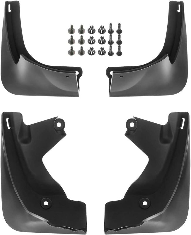 Photo 2 of 4PCS Mud Flaps Splash Guards Mudguards Mudflaps with Hardware Accessories - Compatible with Tesla Model 3 2023-2016, Matte Black, Front LH RH & Rear LH RH
