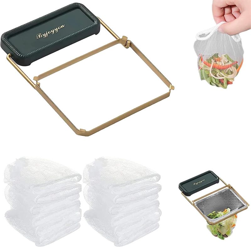 Photo 1 of 200Pcs Disposable Strainer Bags with Kitchen Sink Strainer for Kitchen Leftovers, Kitchen Residue Filter Holder Kit, 2023 Kitchen Sink Filter Rack, Collapsible Food Catcher Sponge Holder Towel Rack
