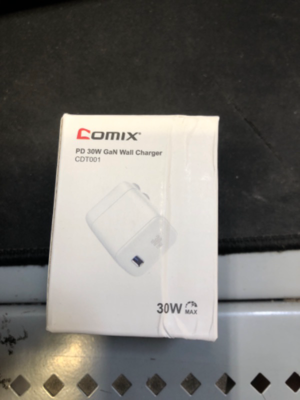 Photo 1 of USB C Wall Charger, Comix 30W PD3.0 PPS USB-C Fast Charger Adapter, Super Mini GaN Foldable Charger for iPhone 14 13 12 Pro Max, MacBook Air, iPad Pro, Galaxy S22/ S21, Pixel 6 Pro/6 and More
