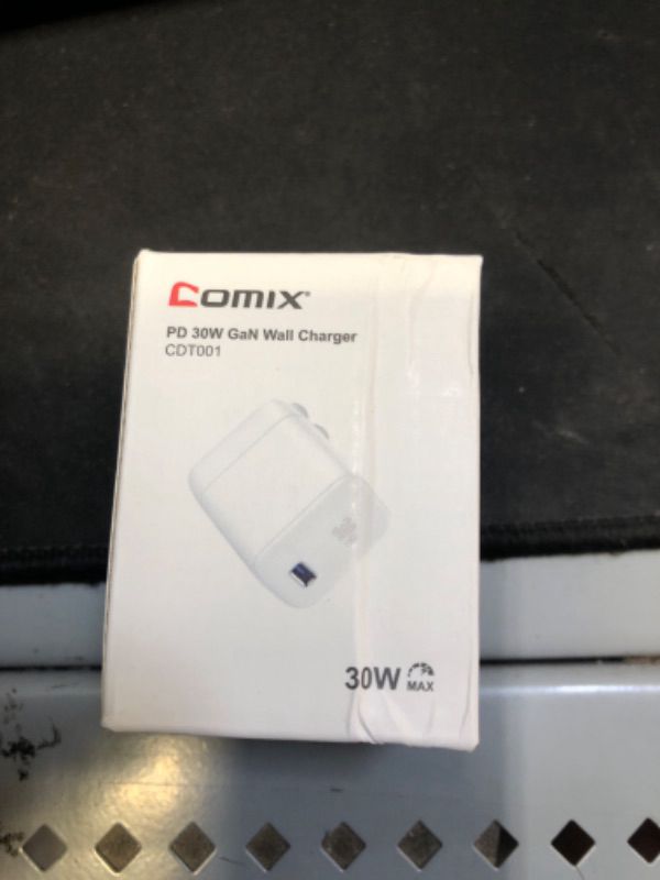 Photo 1 of USB C Wall Charger, Comix 30W PD3.0 PPS USB-C Fast Charger Adapter, Super Mini GaN Foldable Charger for iPhone 14 13 12 Pro Max, MacBook Air, iPad Pro, Galaxy S22/ S21, Pixel 6 Pro/6 and More