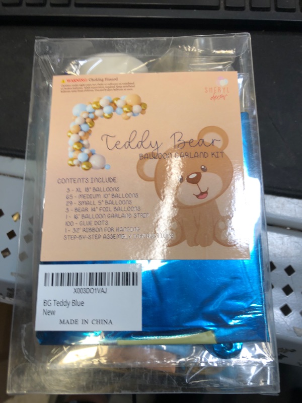 Photo 2 of 100pc, EASY DIY – Teddy Bear Balloon Garland & Arch with BONUS Teddy Balloon – Blue and Brown Teddy Bear Baby Shower Balloons for Boy – We Can Bearly Wait Baby Shower Decorations For Boy Theme
