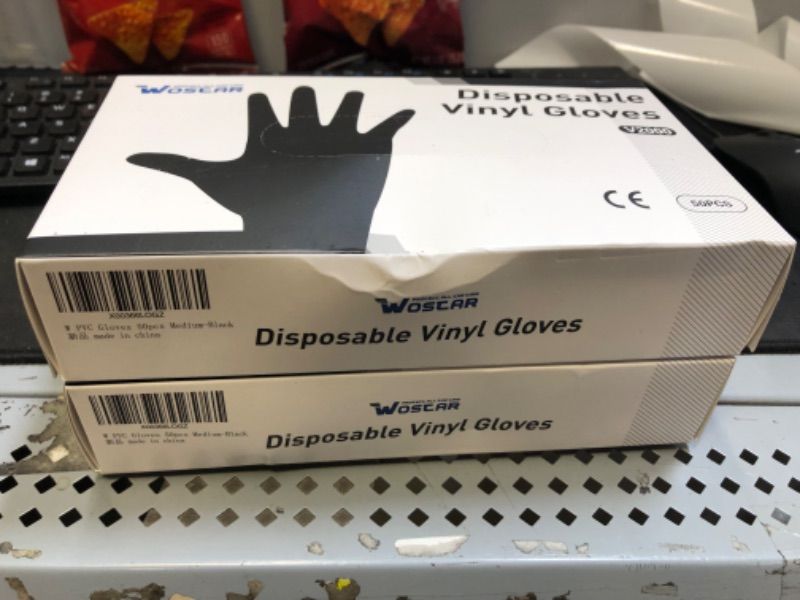 Photo 1 of 2 pack disposable vinyl gloves