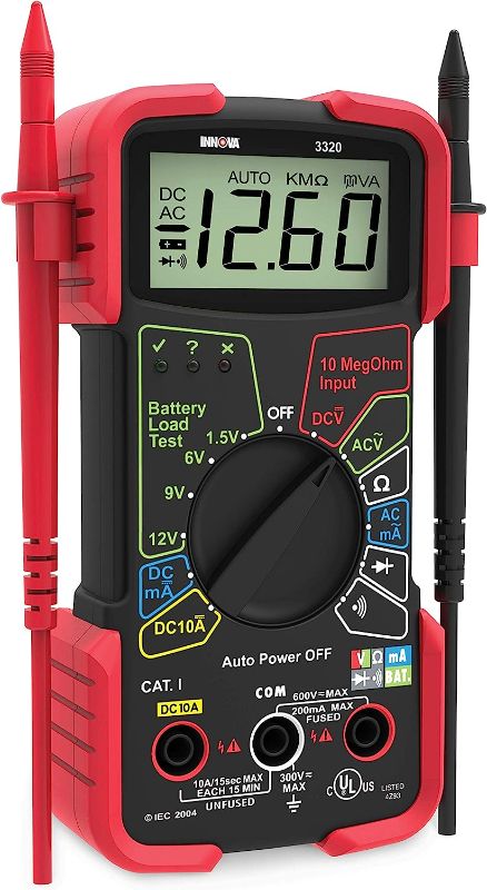 Photo 1 of INNOVA 3320 Auto-Ranging Digital Multimeter, Red & Black
