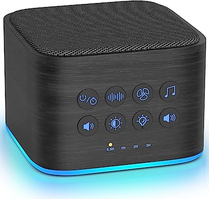Photo 1 of Wooden Sound Machine for Sleeping with 20 Sounds, Portable White Noise Machine Powered by Plug in or Battery, 7 Colors Night Light | Sleep Timer | Volume Control, Sleep Therapy for Adults Kids Baby