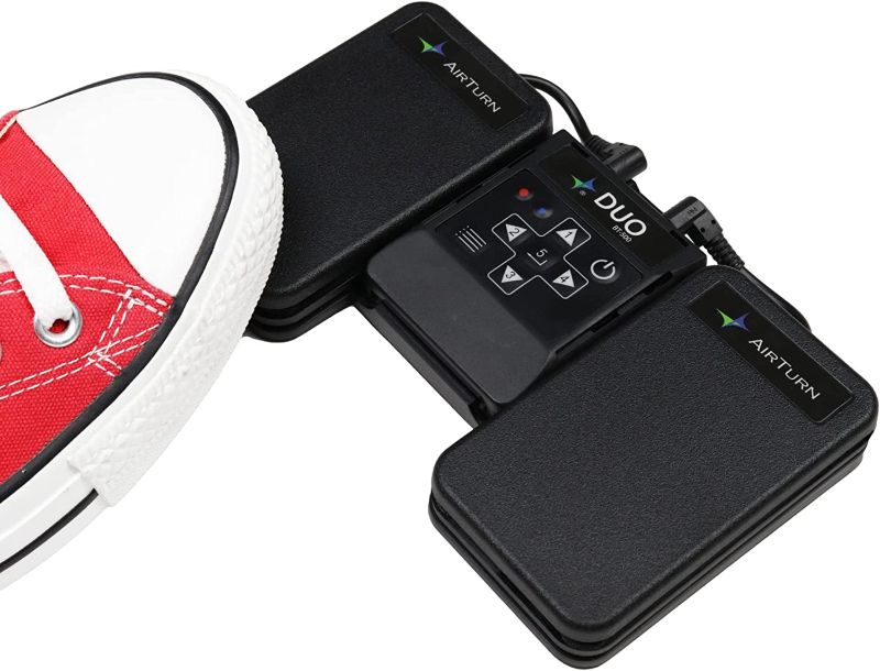 Photo 1 of AirTurn DUO500 Silent Bluetooth Pedal Page Turner Teleprompt Live Stream App Controller
