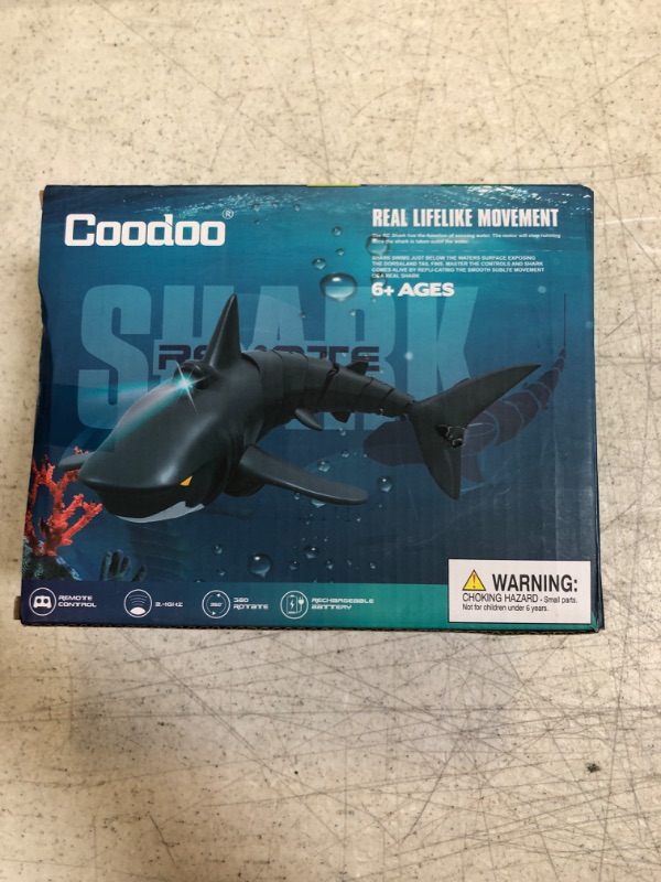Photo 1 of 2.4G Remote Control Shark Toy 1:18 Scale High Simulation Shark Shark for Swimming Pool Bathroom Great Gift RC Boat Toys for 6+ Year Old Boys and Girls (with 2 Batteries) Special Edition