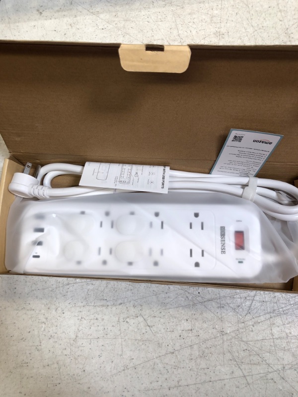 Photo 2 of Power Strip, MKSENSE Surge Protector with 10 Outlets and 3 USB Ports (5V/2.4A) & 1 USB-C Port (5V/3A), 1875W/15A, 3600 Joules, Flat Plug, Spaced Outlets with 6ft Extension Cord for Home Office - White 10 Outlets 4 Usb White