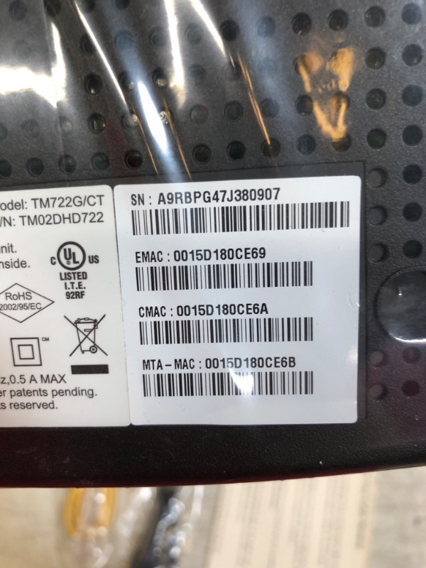 Photo 1 of Arris TM722G Telephony DOCSIS 3.0 Cable Modem (Renewed)