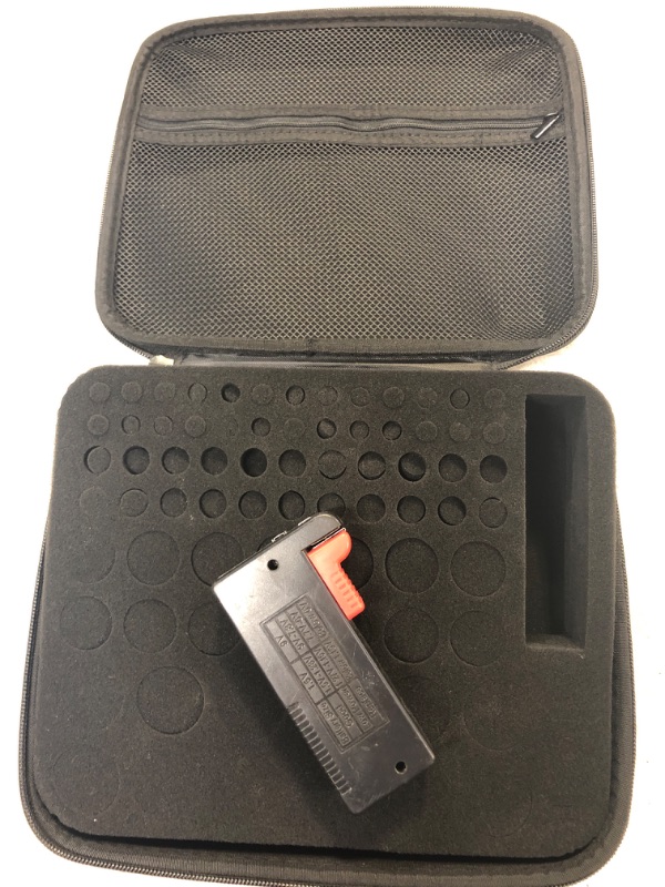 Photo 2 of Comecase Hard Battery Organizer Storage Box Carrying Case Bag - Holds 80 Batteries AA AAA C D - - with Battery Tester BT-168 (Bag Only) Medium 80+Batteries Black