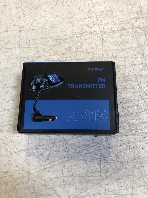 Photo 1 of Nulaxy Wireless in-Car Bluetooth FM Transmitter Radio Adapter Car Kit W 1.44 Inch Display Supports TF/SD Card and USB Car Charger for All Smartphones Audio Players-KM18 Black