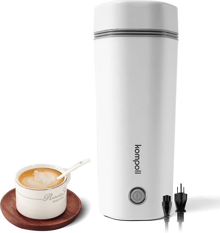 Photo 1 of Kompoll Travel Electric Kettle, Fast Water Boil Small Portable Kettle, Stainless Materials Automatic Shut off Tea Pot, Dry Protection and Separable Power Cord, Suitable for Milk, Coffee, Water and Tea
