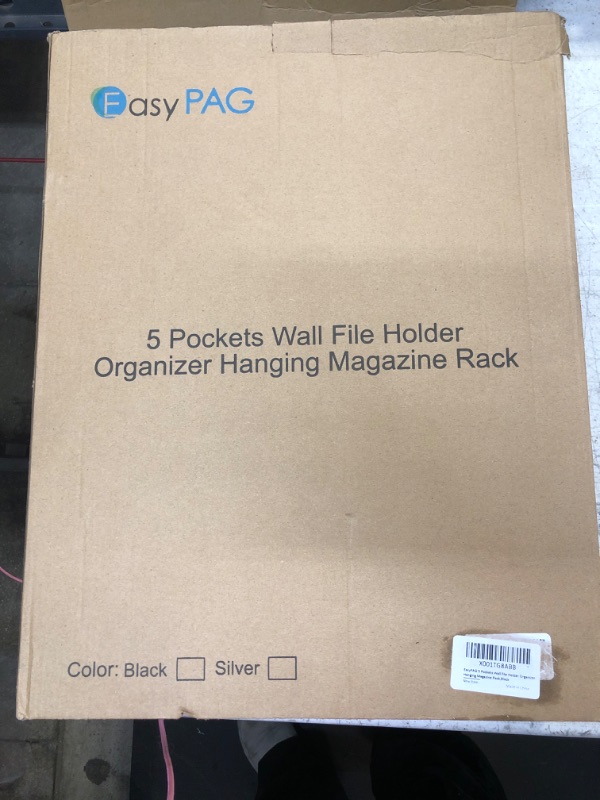 Photo 3 of EasyPAG 5 Pockets Mesh Wall File Holder Office Hanging File Folder Magazine Rack Mail Sorter Bin | Nametag Label Included, Black 5 Tier Black