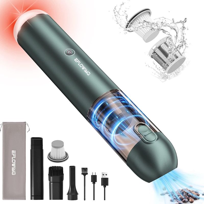 Photo 1 of Handheld Vacuum Cordless, Car Vacuum Cordless Rechargeable 16000PA Powerful Suction, Mini Vacuum with Blower, Portable Car Vacuum with LED and SOS Light, Wireless Vacuum Cleaner for Home Pet & Office
