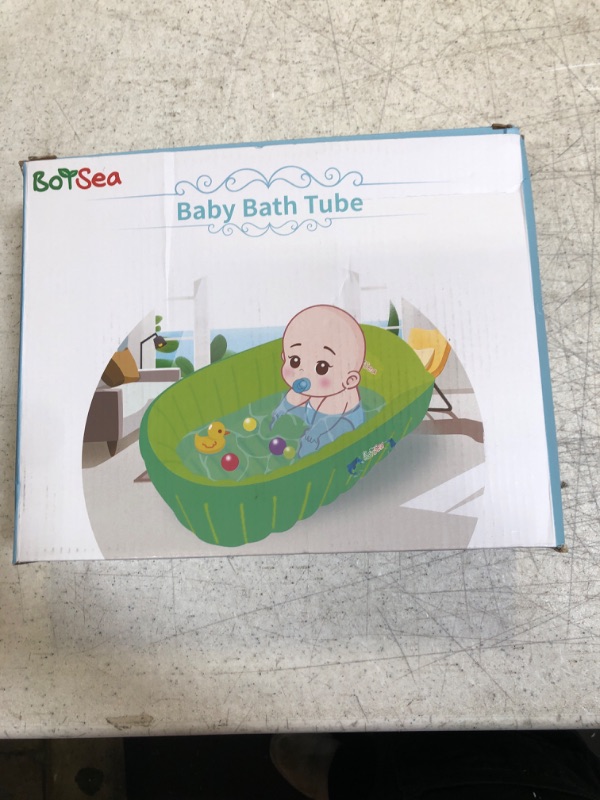 Photo 3 of Boysea Inflatable Baby Bathtub with Air Pump, Bathtub Seat with Anti-Sliding Saddle Horn for Newborn to Toddler, Portable Travel Shower Basin with Back Support, Deflates and Folds Easily