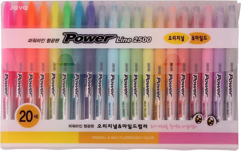 Photo 1 of Java Pen Power Line Highlighter Mild/Original 20-Colors Set Epoxy Sticker
