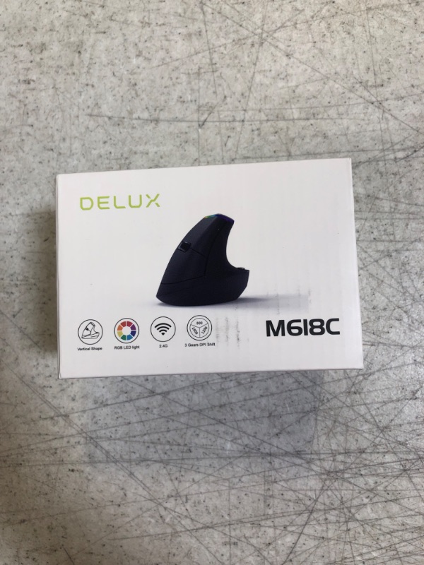 Photo 3 of DeLUX Wireless Vertical Mouse, Silent Small Ergonomic Mouse with BT 5.0 and USB Receiver, 6 Buttons and 2400 DPI, RGB Rechargeable Mouse for Wrist and Hand Strain, Carpal Tunnel (M618mini-Iron Gray)
