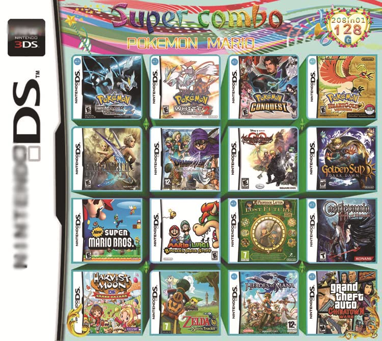 Photo 1 of 208 in 1 DS Game Box, Classic Retro Combo Cartuccia DS Game Collection for DS NDS NDSL NDSi 3DS XL Super Combo Game Card
