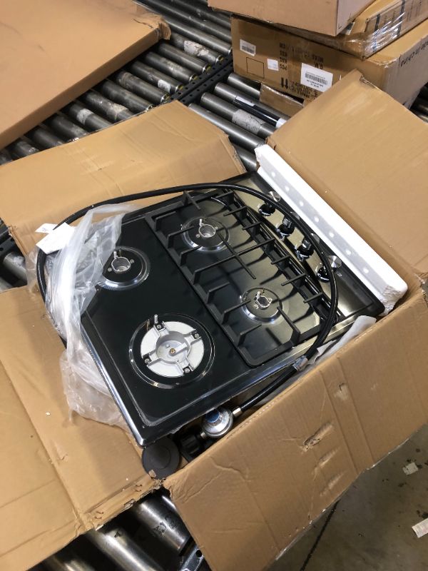 Photo 2 of 24?x20? Built in Gas Cooktop 4 Burners Stainless Steel Stove with NG/LPG Conversion Kit Thermocouple Protection and Easy to Clean (20Wx24L) - Black