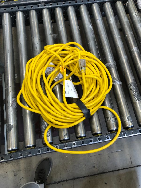 Photo 2 of 50' Yellow 16/3 w/Lited End and Cord Wrap