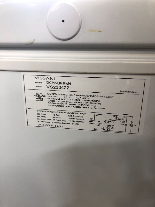 Photo 3 of 4.9 cu. ft. Manual Defrost Chest Freezer with LED Light Type in White Garage Ready
