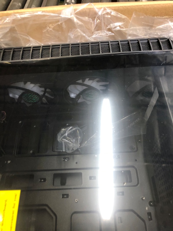 Photo 1 of MUSETEX ATX PC Case Pre-Installed 6Pcs 120mm ARGB Fans, Computer Gaming Case with Tempered Glass Side & Front Panels, Metal Honeycomb Mesh, USB3.0, S6-B S6-B Black