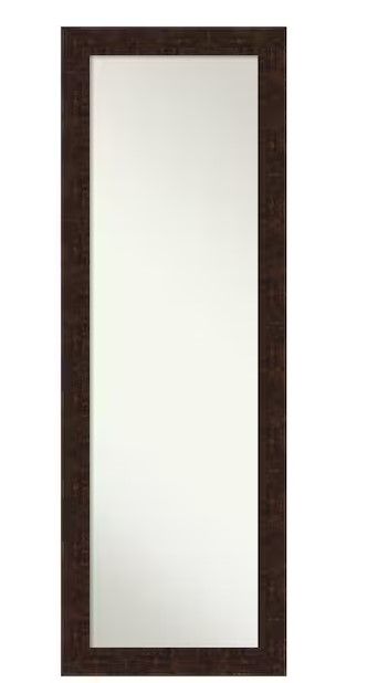 Photo 1 of AMANTI ART William 18.12 in. x 52.12 in. Casual Rectangle Framed Mottled Bronze On the Door Mirror
