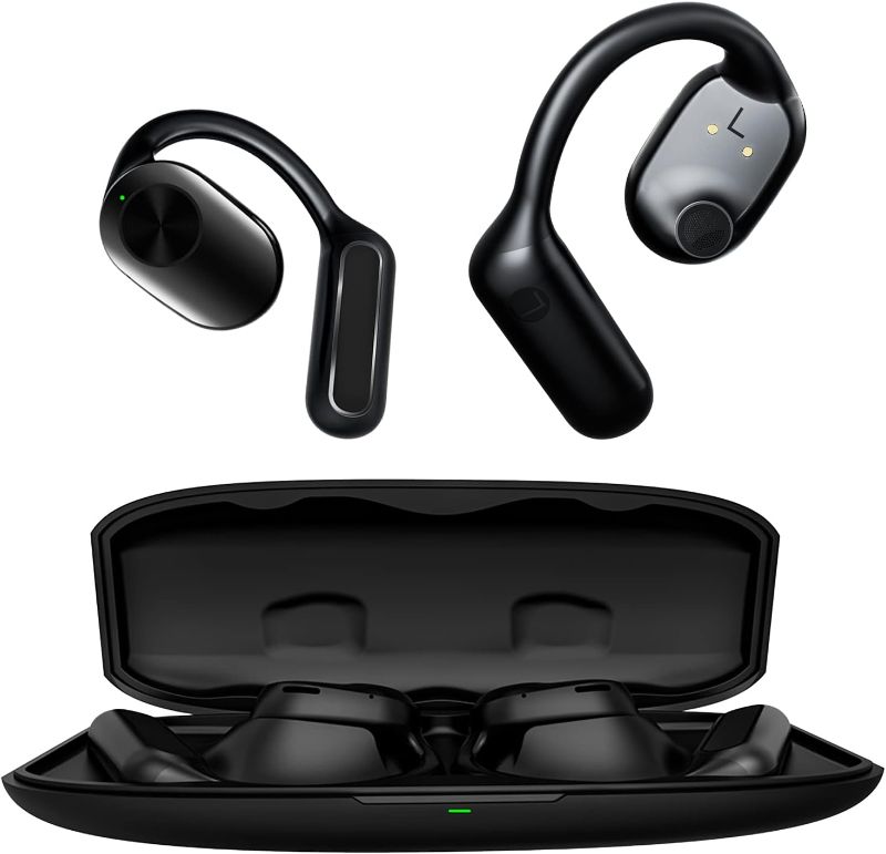 Photo 1 of Open Ear Earbuds Bone Conduction Earbuds Open Ear Headphones Wireless Bluetooth for Android & iPhone, Sport Headphones with Dual 16mm Dynamic Drivers, 56Hrs Playtime Waterproof Sport Earbuds, Black
