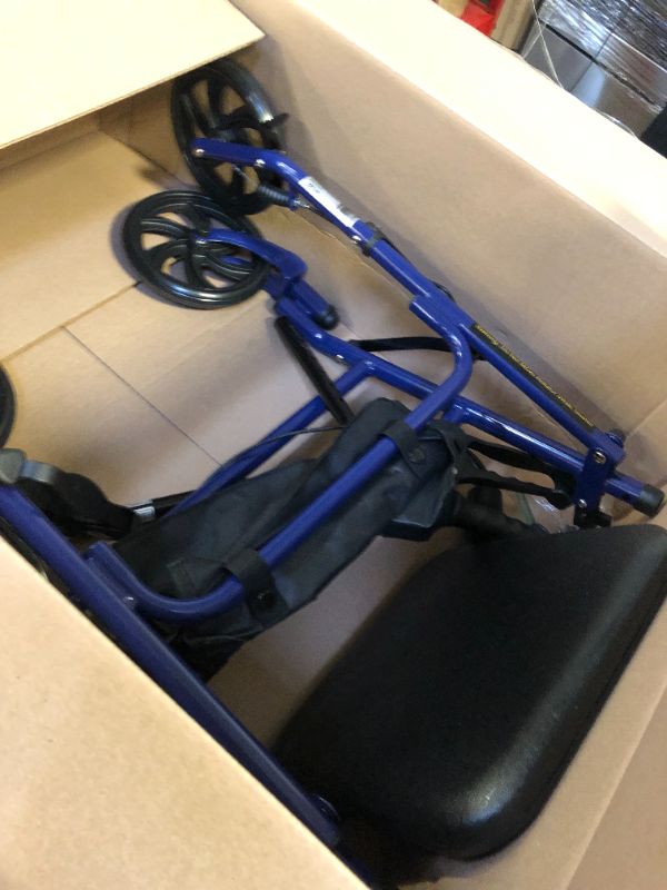 Photo 2 of Drive Medical 10257BL-1 4-Wheel Rollator Walker With Seat & Removable Back Support, Blue