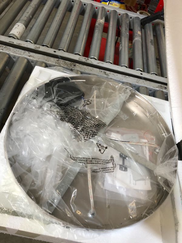 Photo 1 of Ceiling Fans with Lights Remote Control, Modern Enclosed Ceiling Fan, Flush Mount Caged Low Profile Ceiling Fan Light Kit with Dimmable LED Light & 6 Speeds Reversible Blades Timing for Living Room Brushed Nickel