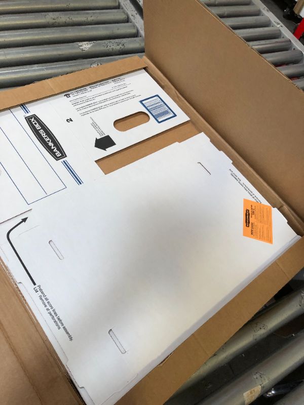 Photo 1 of Bankers Box STOR/FILE Storage Boxes, Standard Set-Up, Lift-Off Lid, Letter/Legal, 4 Pack (0070308)