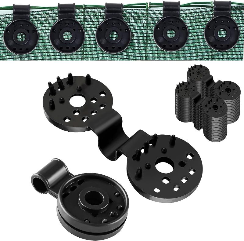 Photo 1 of  30PCS Shade Cloth Heavy Duty Lock Grip, Black Shade Cloth Clips, Round Shade Cloth Plastic Clips,Windproof Awning Clamp Grip, Shade Clip Accessories