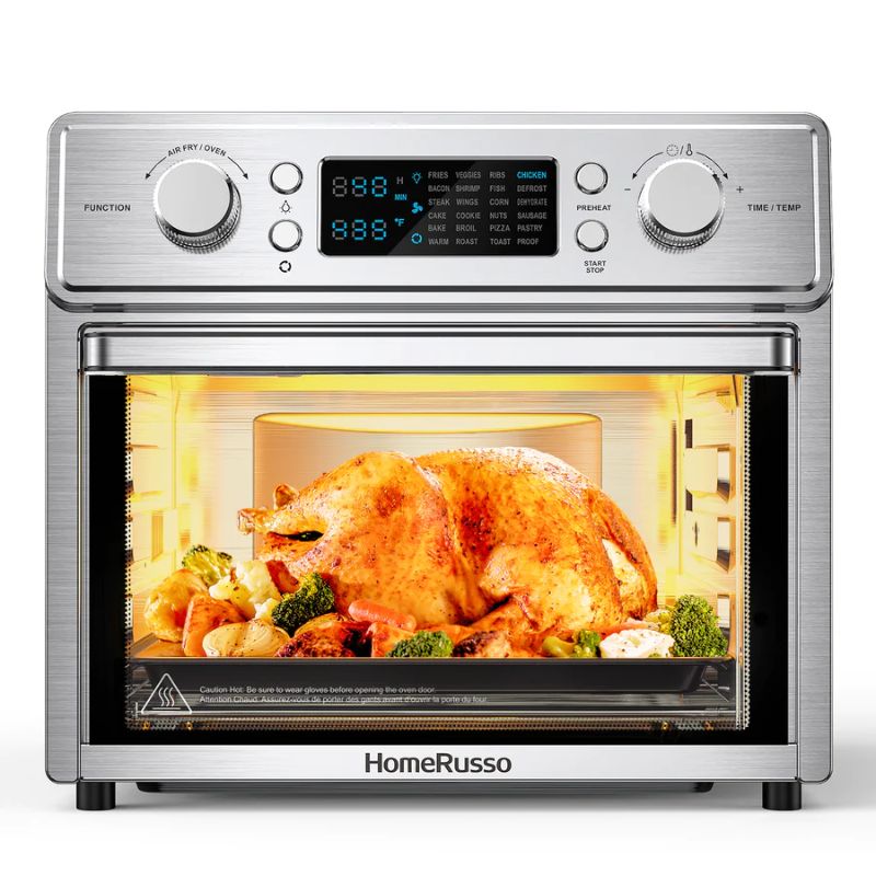 Photo 1 of 24-in-1 Air Fryer Oven, 26.3 Quart Large Convection Toaster Oven Countertop Stainless Steel with Rotisserie and Food Dehydrator, 10 Accessories and Recipe Included