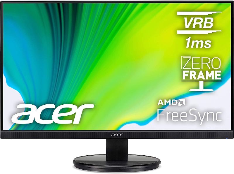 Photo 1 of Acer 23.8” Full HD (1920 x 1080) Ultra-Thin Zero-Frame IPS Monitor with AMD Radeon FREESYNC Technology and 1ms VRB (HDMI Port & VGA Port), black