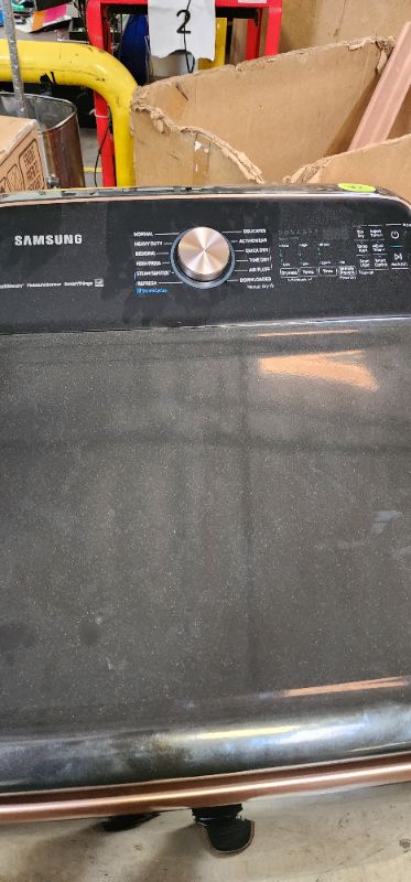 Photo 3 of Samsung - 7.4 cu. ft. Smart Electric Dryer with Steam Sanitize+ - Brushed Black
