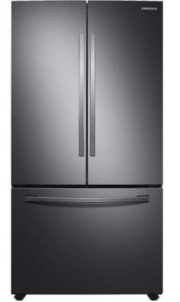 Photo 1 of Samsung 28.2-cu ft French Door Refrigerator with Ice Maker (Fingerprint Resistant Black Stainless Steel)