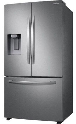 Photo 1 of Samsung - 27 cu. ft. Large Capacity 3-Door French Door Refrigerator with External Water & Ice Dispenser - Stainless Steel
