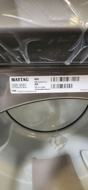 Photo 2 of Maytag 7.3-cu ft Stackable Electric Dryer (Metallic Slate)