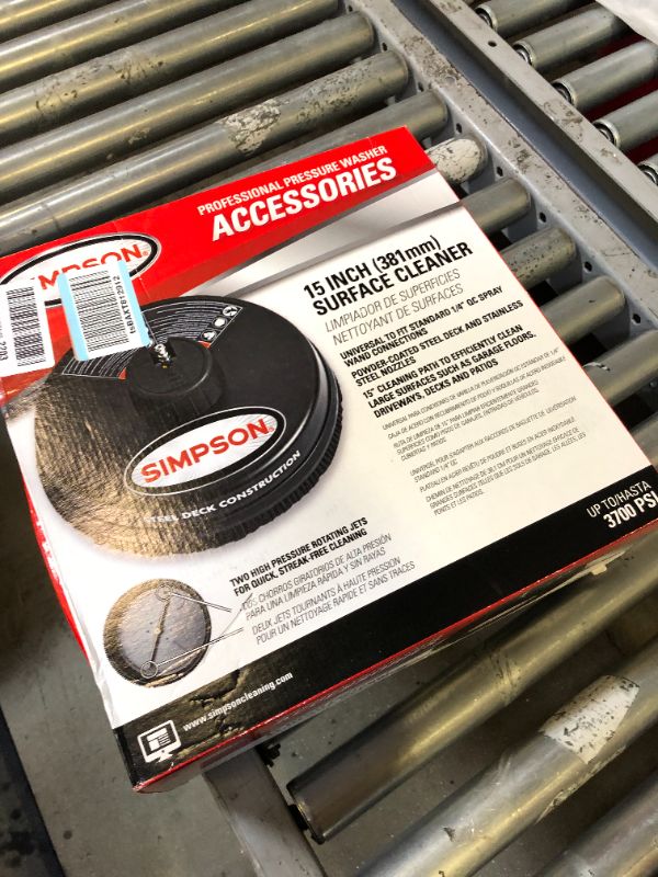 Photo 3 of Simpson Cleaning 80165 Universal Scrubber, Rated 15" Steel Pressure Washer Surface Cleaner for Cold Water Machines, 1/4" Quick Connection, Recommended Min 3000 Max of 3700 PSI, Black